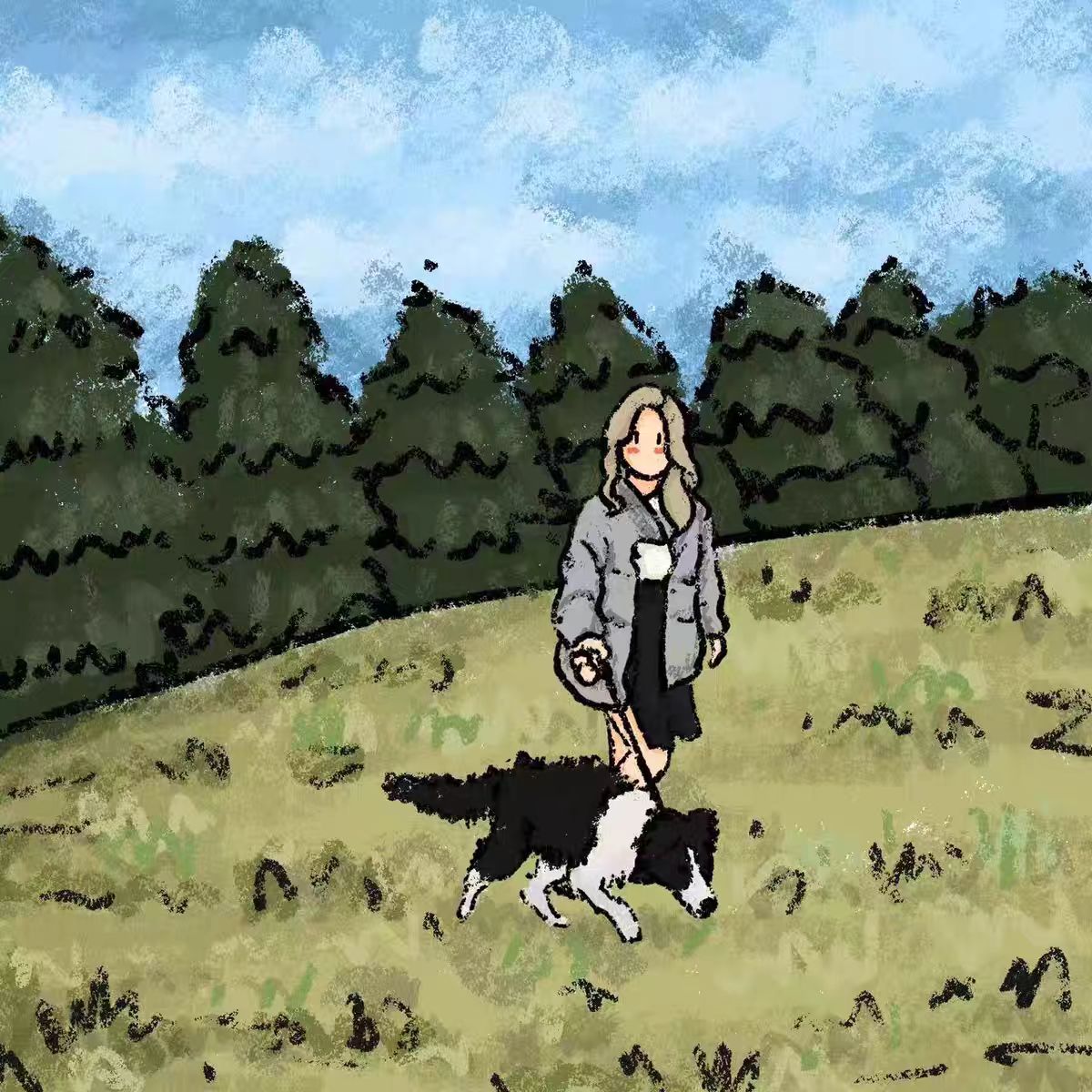 手绘头像定制油画代画手绘空间背景图全家福